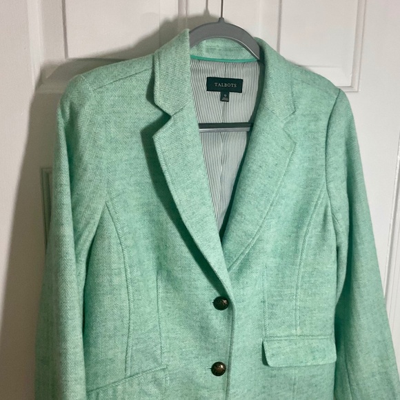 Talbots Wool Blend Blazer - Soft Green - Picture 5 of 15